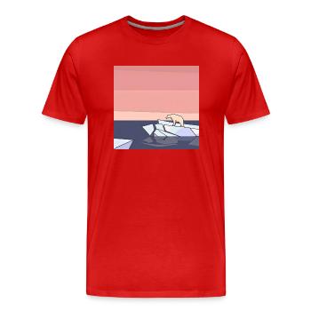 Bedrohte Tiere, Eisbär-Illustration, Erderwärmung - Männer Premium Bio T-Shirt - Rot - Vorne - Damien (186cm)