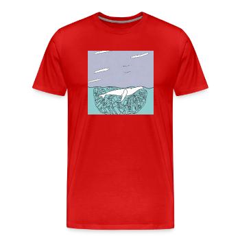 Bedrohte Tiere, Eisbär-Illustration, Erderwärmung - Männer Premium Bio T-Shirt - Rot - Vorne - Damien (186cm)