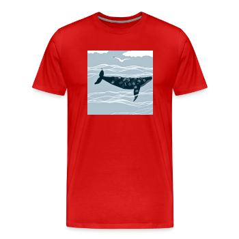 Bedrohte Tiere, Eisbär-Illustration, Erderwärmung - Männer Premium Bio T-Shirt - Rot - Vorne - Damien (186cm)