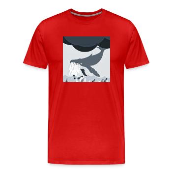 Bedrohte Tiere, Eisbär-Illustration, Erderwärmung - Männer Premium Bio T-Shirt - Rot - Vorne - Damien (186cm)