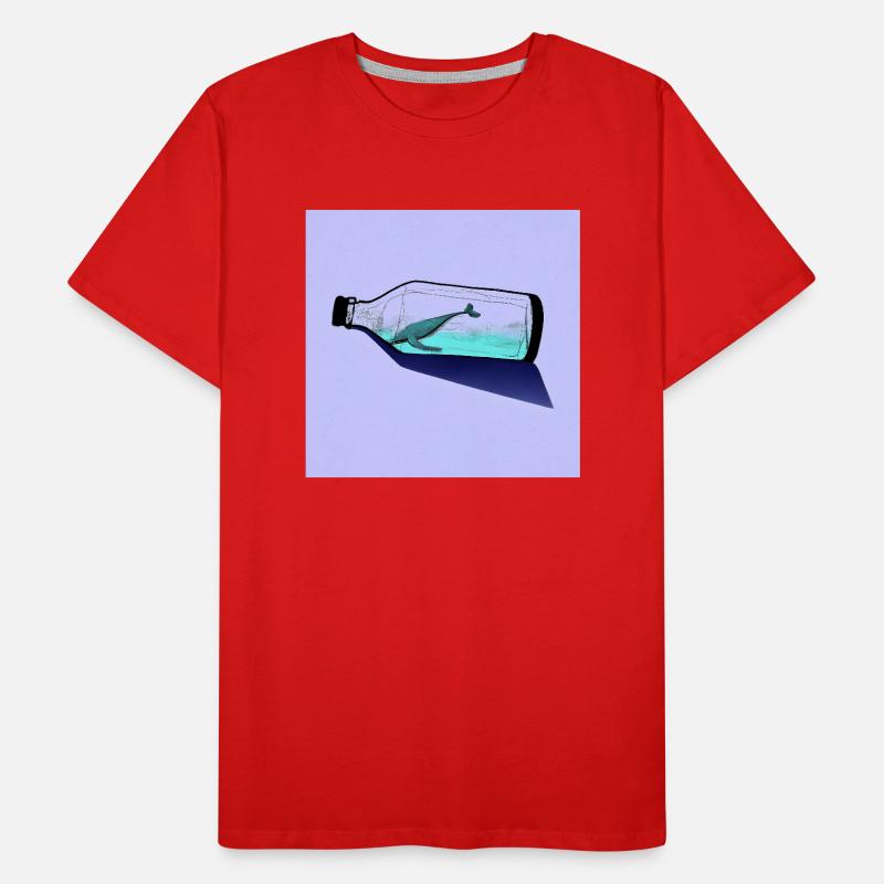 Message dans une bouteille, Illustration de baleine, Déclaration T-shirt bio Premium Homme
