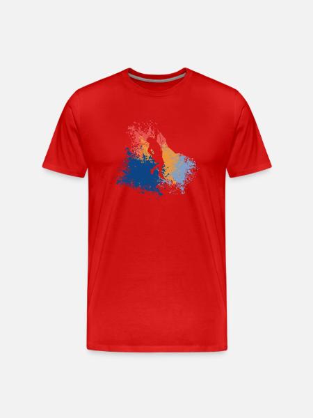 Felsklettern Retro Berg Berge - Männer Premium Bio T-Shirt - Rot