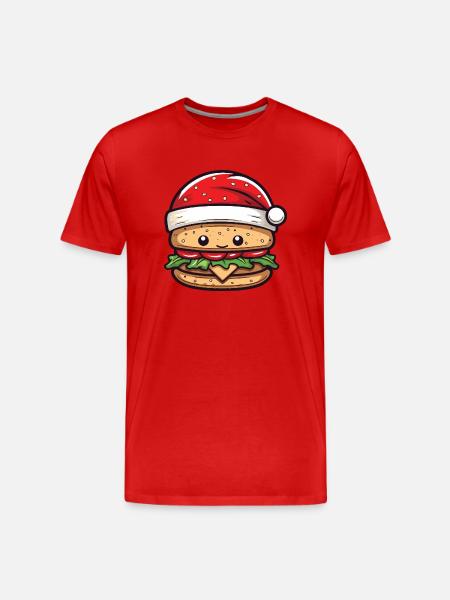 Burger Christmas Comic - Men's Premium Organic T-Shirt - red