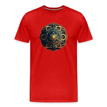 Ray Mandala - T-shirt bio Premium Homme - rouge - Devant - Damien (186cm)