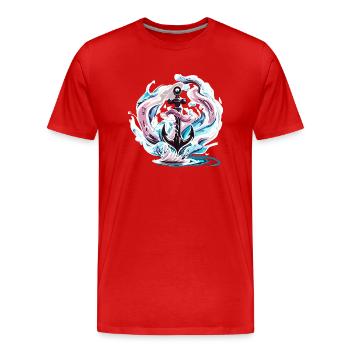 Chrom Anker - Männer Premium Bio T-Shirt - Rot - Vorne - Damien (186cm)