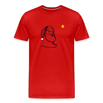 Weihnachtsmann - Männer Premium Bio T-Shirt - Rot - Vorne - Damien (186cm)