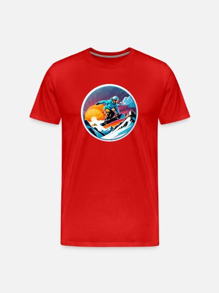 Snowboarding, snow and skiing - Men's Premium Organic T-Shirt - red