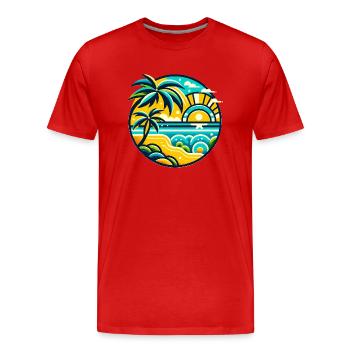 tropical paradise - Männer Premium Bio T-Shirt - Rot - Vorne - Damien (186cm)