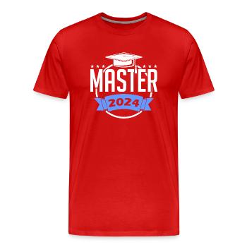 Master 2024 Master's Degree Graduation Graduate - Men's Premium Organic T-Shirt - red - Front - Damien (186cm)