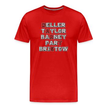 Darts Icons - Männer Premium Bio T-Shirt - Rot - Vorne - Damien (186cm)
