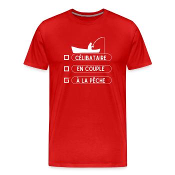 Pêcheur saint Valentin - T-shirt bio Premium Homme - rouge - Devant - Damien (186cm)