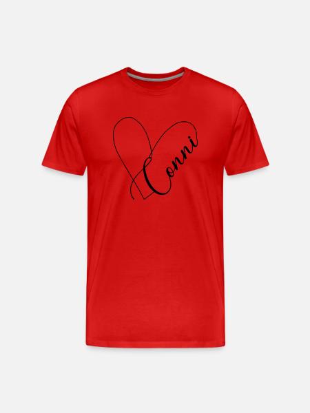 Conni Name Herzlinie - Männer Premium Bio T-Shirt - Rot