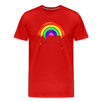 Gläserner retro Regenbogen - Männer Premium Bio T-Shirt - Rot - Vorne - Damien (186cm)
