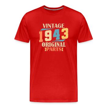 Monat 1943. 1943 Geburtstagsgeschenk. 81 Jahre alt Birt - Männer Premium Bio T-Shirt - Rot - Vorne - Damien (186cm)