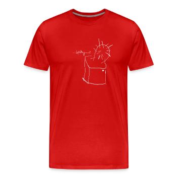 Spiky 🌵😄 - T-shirt bio Premium Homme - rouge - Devant - Damien (186cm)