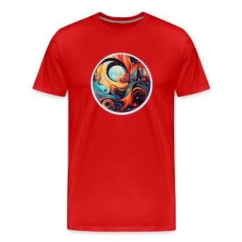 abstrakte Kunst - Männer Premium Bio T-Shirt - Rot - Vorne - Damien (186cm)