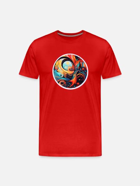 abstrakte Kunst - Männer Premium Bio T-Shirt - Rot
