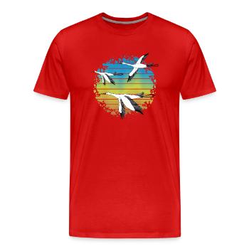 Storks - Men's Premium Organic T-Shirt - red - Front - Damien (186cm)