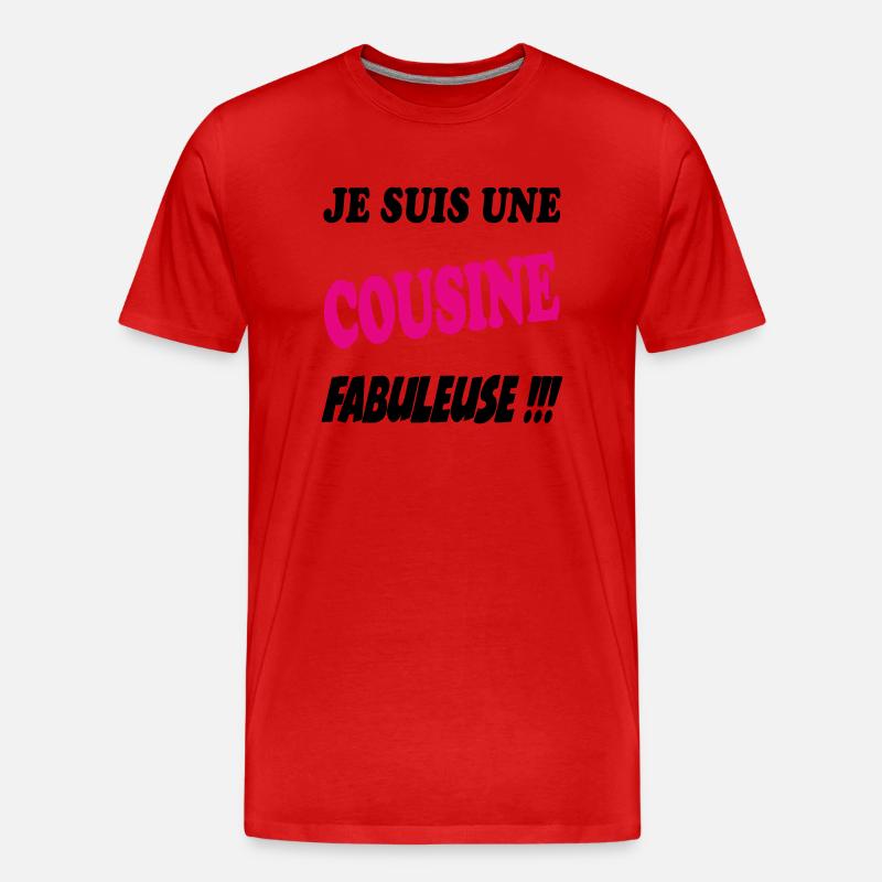COUSIN NEFFE BRUDER - Männer Premium Bio T-Shirt - Rot