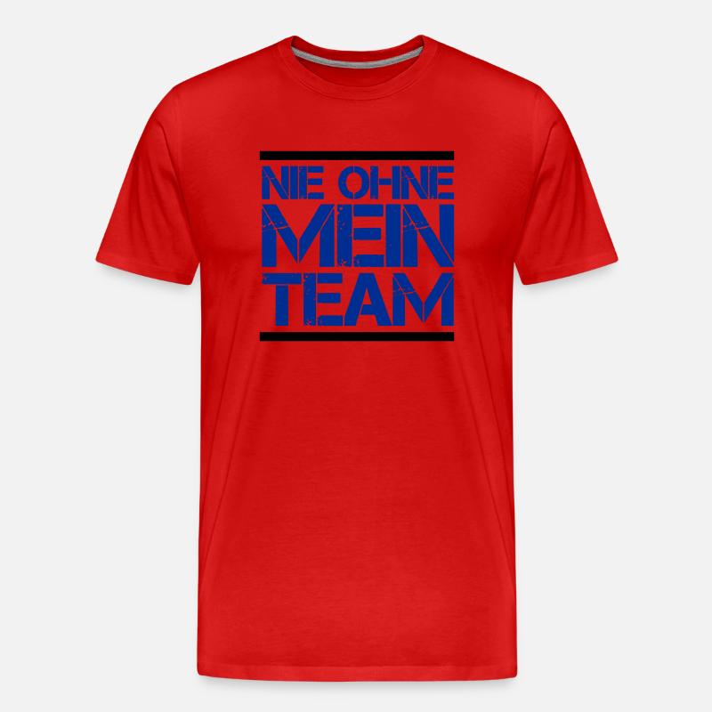 mein Team - Männer Premium Bio T-Shirt - Rot