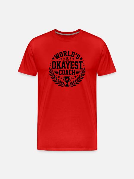 World's Okayest Coach - Men's Premium Organic T-Shirt - red