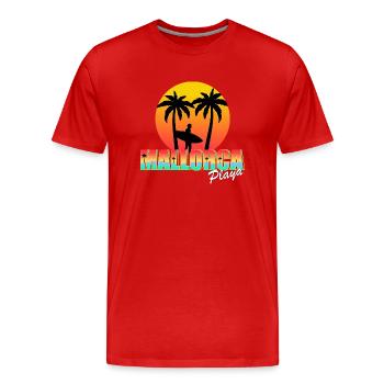 Surfeur de Majorque Playa - T-shirt bio Premium Homme - rouge - Devant - Damien (186cm)