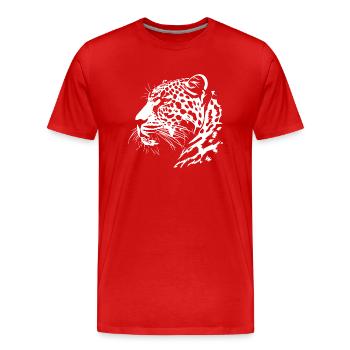 Leopard - Men's Premium Organic T-Shirt - red - Front - Damien (186cm)