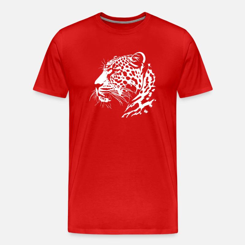 Leopard - Männer Premium Bio T-Shirt - Rot