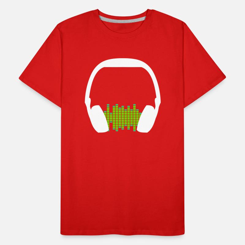 Casque Techno Music Party Equalizer Waves Logo T-shirt bio Premium Homme