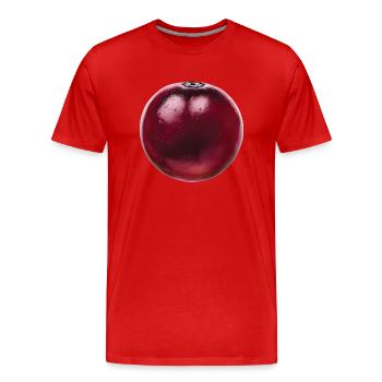 Pflaume Frucht Geschenk - Männer Premium Bio T-Shirt - Rot - Vorne - Damien (186cm)