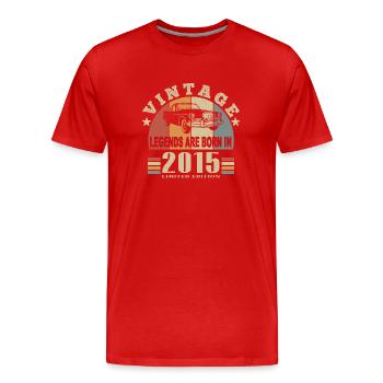 Jahrgang 2015 Legende geboren - Männer Premium Bio T-Shirt - Rot - Vorne - Damien (186cm)