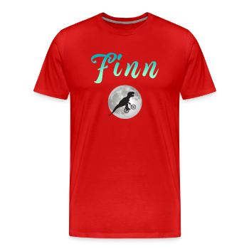 FINN - Schöner Jungen Name mit Dinosaurier - Männer Premium Bio T-Shirt - Rot - Vorne - Damien (186cm)