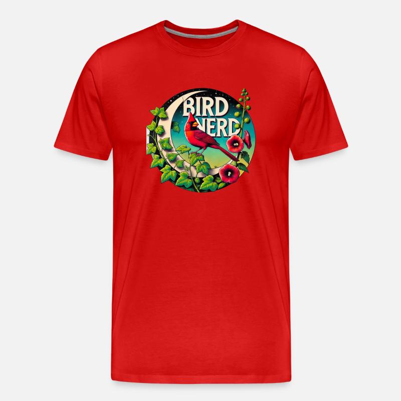 Vogel-Nerd - Männer Premium Bio T-Shirt - Rot