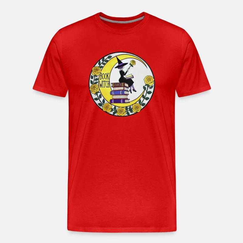 Buch Hexe - Männer Premium Bio T-Shirt - Rot
