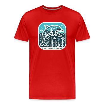 Walfisch - Männer Premium Bio T-Shirt - Rot - Vorne - Damien (186cm)