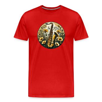 Saxophone - T-shirt bio Premium Homme - rouge - Devant - Damien (186cm)