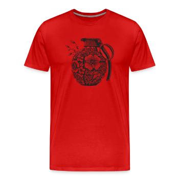 Flower Garnets - Men's Premium Organic T-Shirt - red - Front - Damien (186cm)