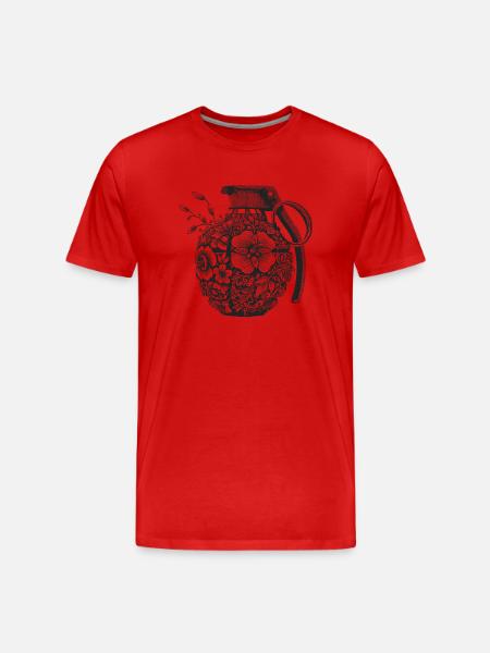 Flower Garnets - Men's Premium Organic T-Shirt - red