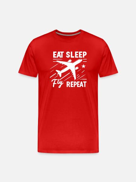 Eat Sleep Fly Repeat - Men's Premium Organic T-Shirt - red