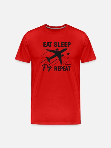 Eat Sleep Fly Repeat - Men's Premium Organic T-Shirt - red