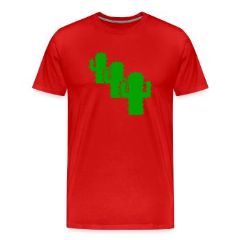 Three Cacti 3 Cactus Desert Cool Green Silhouette - Men's Premium Organic T-Shirt - red - Front - Damien (186cm)