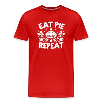 Kuchen essen Wiederholen - Männer Premium Bio T-Shirt - Rot - Vorne - Damien (186cm)
