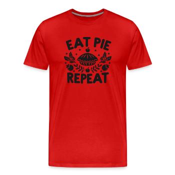 Kuchen essen Wiederholen - Männer Premium Bio T-Shirt - Rot - Vorne - Damien (186cm)