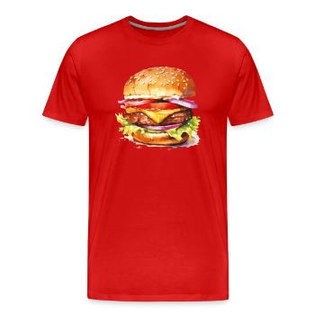 Burger Cheeseburger - T-shirt bio Premium Homme - rouge - Devant - Damien (186cm)