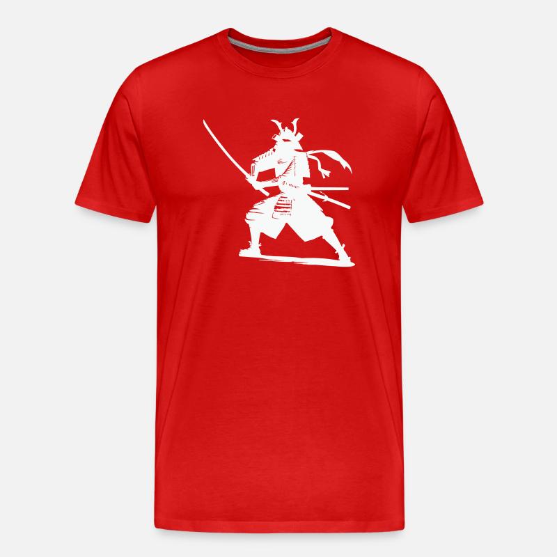 Samurai - Männer Premium Bio T-Shirt - Rot