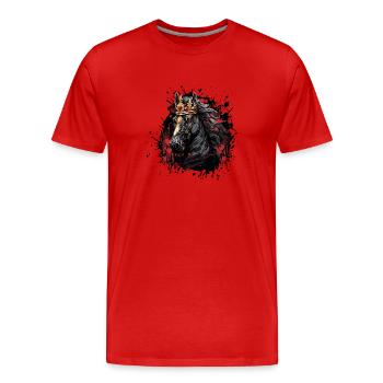 Couronne de cheval - T-shirt bio Premium Homme - rouge - Devant - Damien (186cm)
