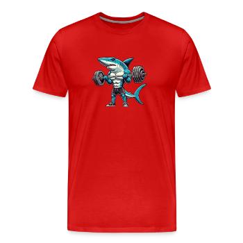 requin requin fort - T-shirt bio Premium Homme - rouge - Devant - Damien (186cm)