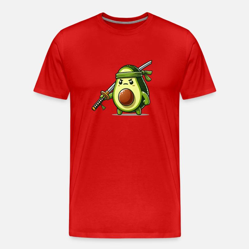 avocado samurai - Männer Premium Bio T-Shirt - Rot
