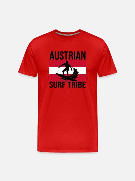 Austrian Surf Tribe Surf Shirt - Men's Premium Organic T-Shirt - red