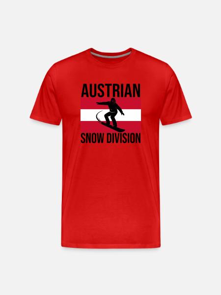 Austrian Snow Division Snowboard Tee - Men's Premium Organic T-Shirt - red
